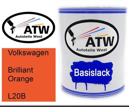 Volkswagen, Brilliant Orange, L20B: 1L Lackdose, von ATW Autoteile West.